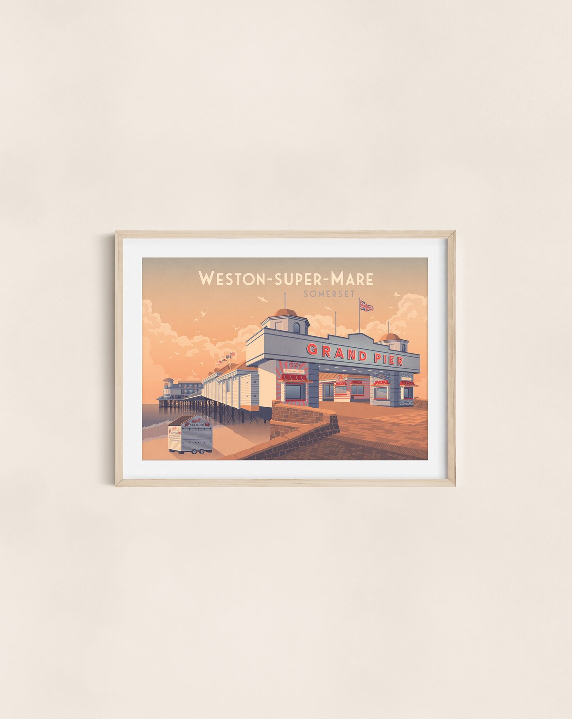 Weston-super-Mare Retro Travel Poster Art Print - Image 3