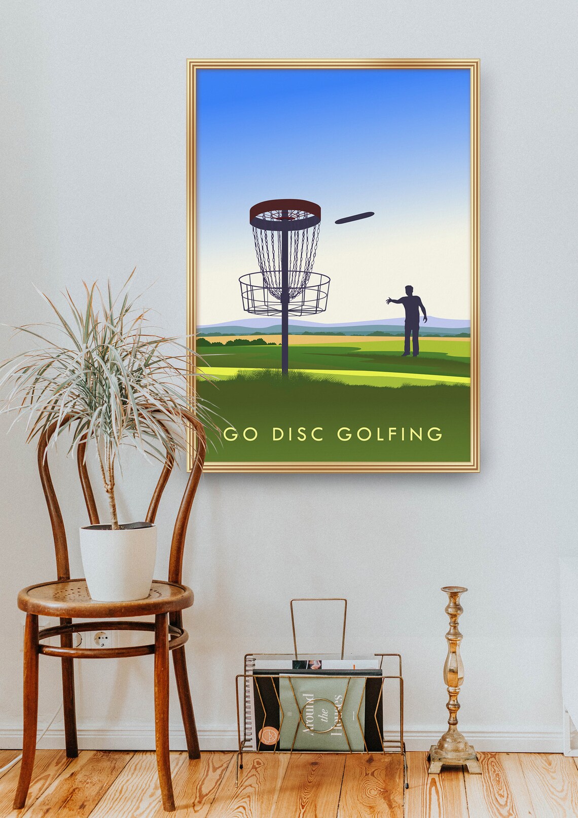 Vintage Disc Golfing Travel Poster, Outdoor Sport Art Print - Image 2
