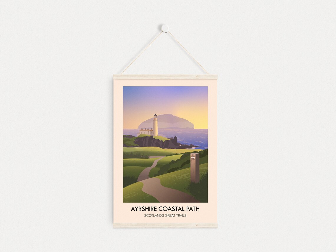 Ayrshire Coastal Path Travel Poster, Scotland Trail - Image 4