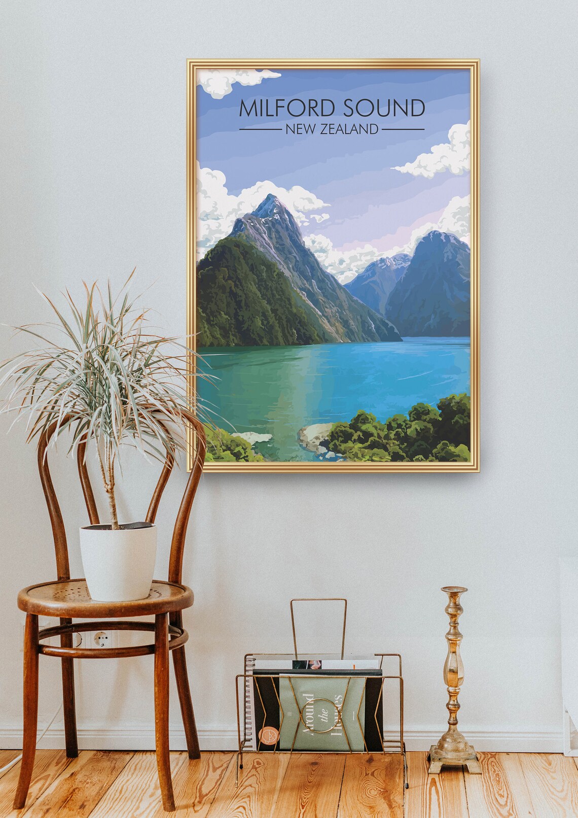 Milford Sound New Zealand Travel Poster, Fiordland - Image 2
