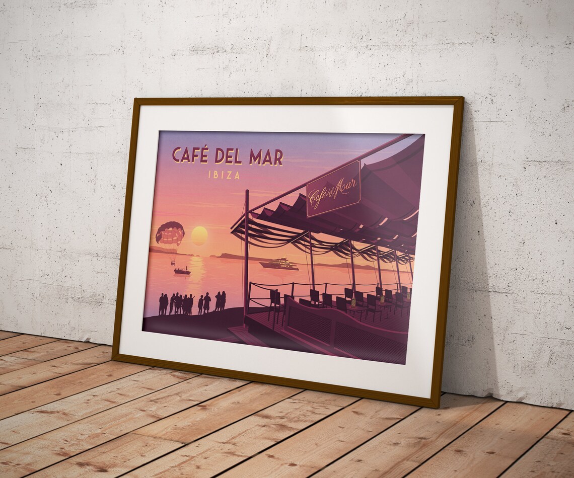 Cafe Del Mar Ibiza Spain Sunset Travel Poster - Image 3
