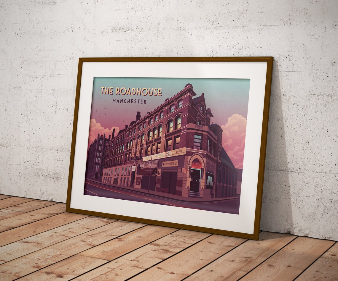 Roadhouse Manchester Vintage Travel Poster Print - Image 3