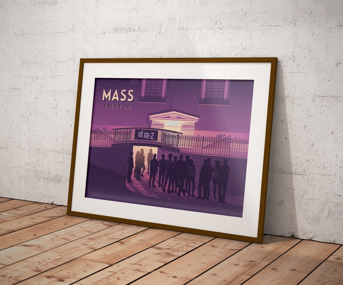 Mass Brixton Nightclub Door Vintage London DMZ Club Night Poster - Image 3