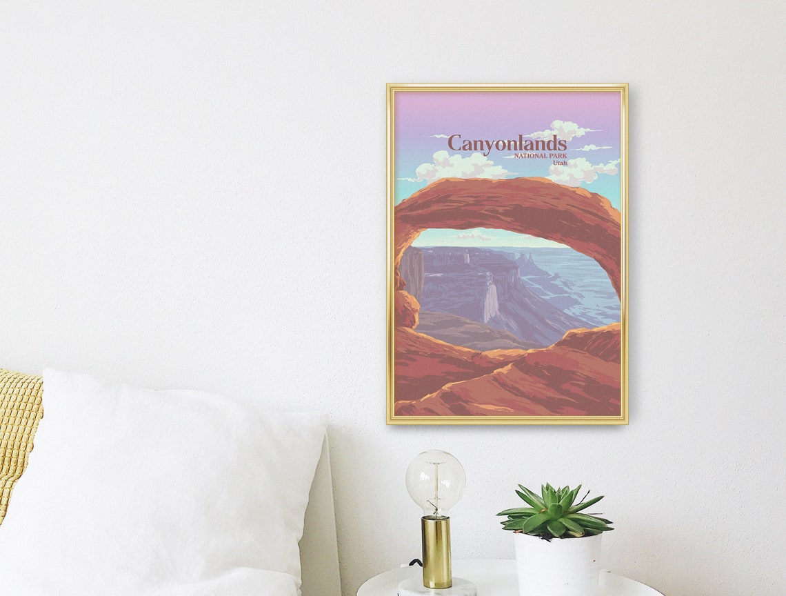 Canyonlands Mesa Arch National Park Utah Vintage Travel Poster - Image 3