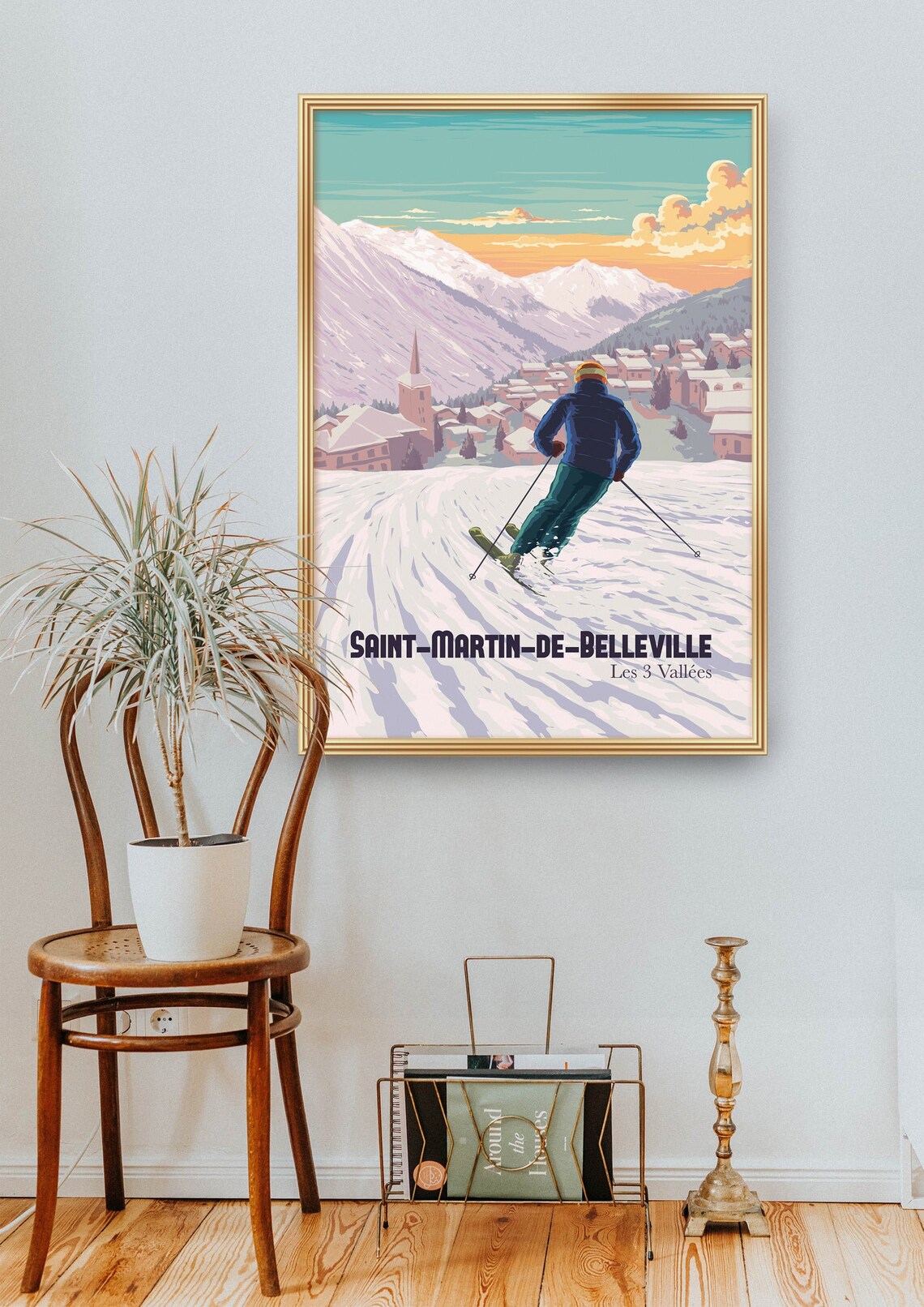 St Martin De Belleville Travel Poster, French Alps Ski Resort - Image 2