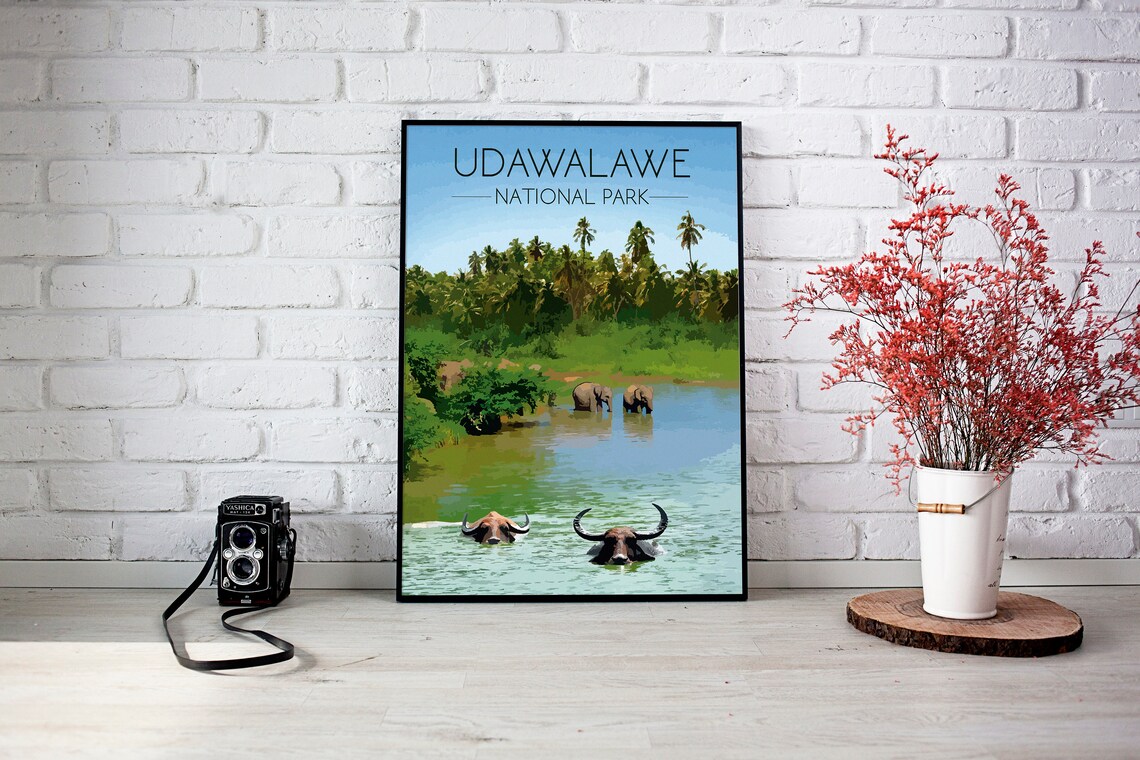 Udawalawe National Park Travel Poster, Sri Lanka - Image 4