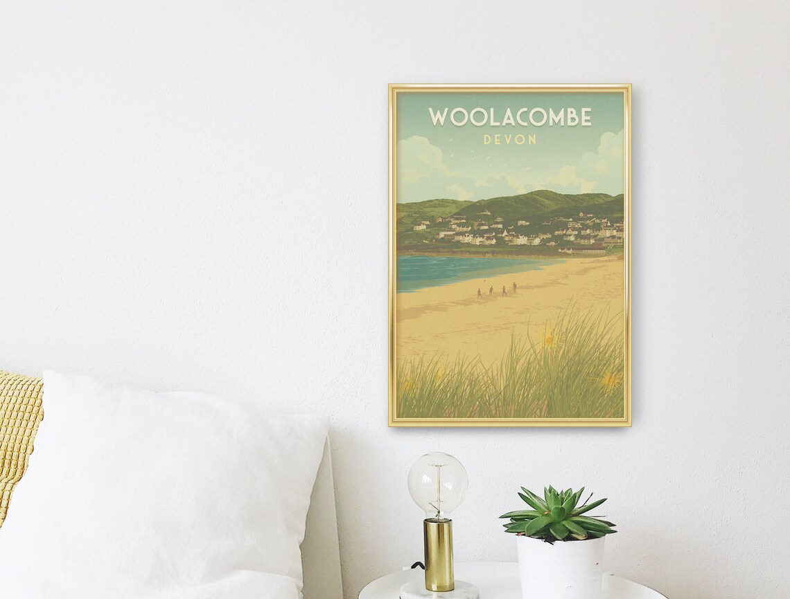 Woolacombe Devon Vintage Travel Poster Print - Image 3