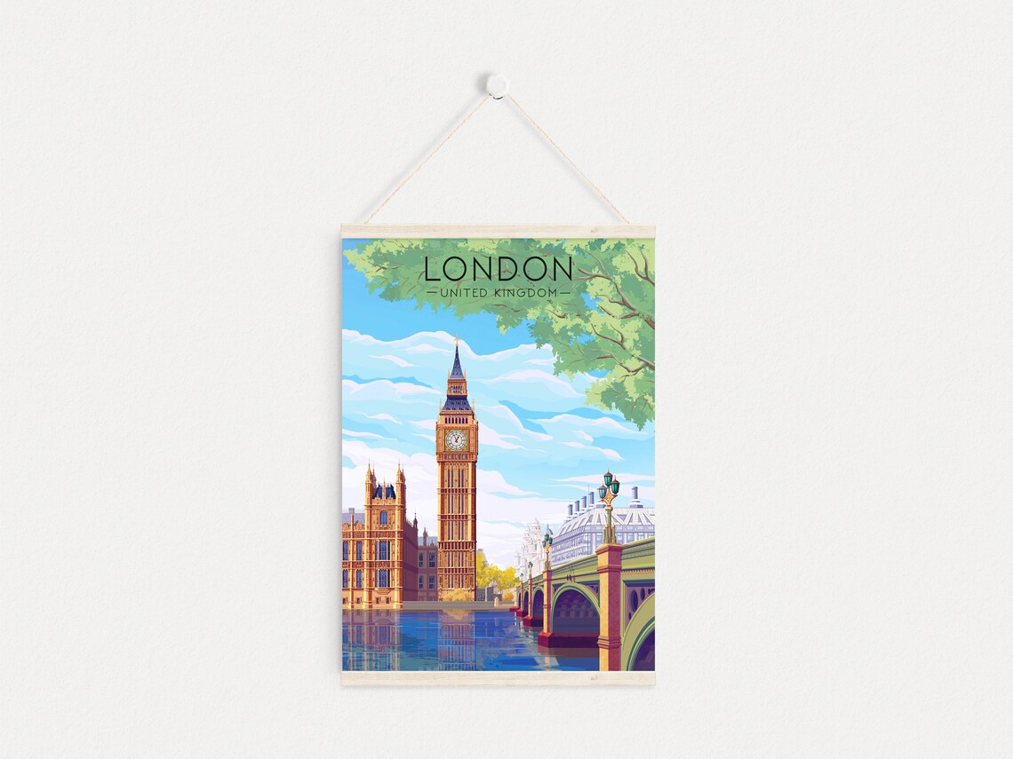 London Travel Poster, Big Ben and Parliament - Image 4