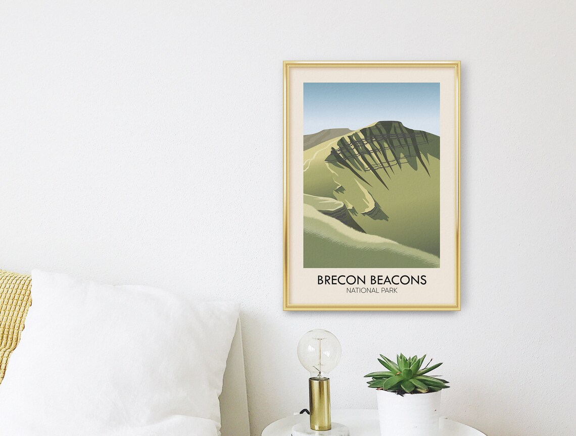 Brecon Beacons National Park Wales Green Ridges Scenic Travel Poster - Image 3