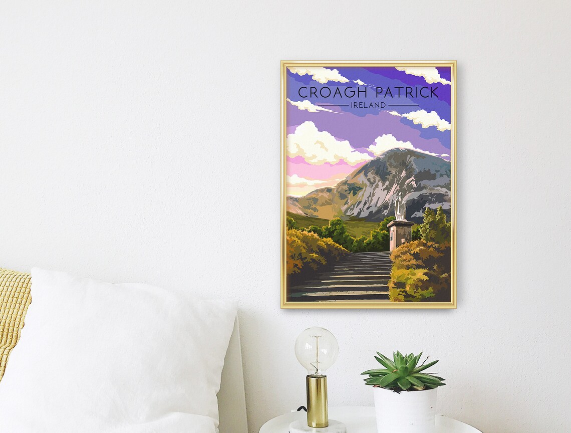 Croagh Patrick Ireland Travel Poster, County Mayo - Image 3
