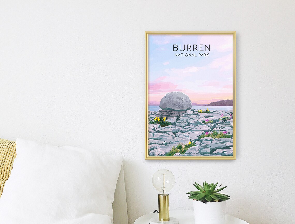 Burren National Park Irish Travel Poster, County Clare - Image 3
