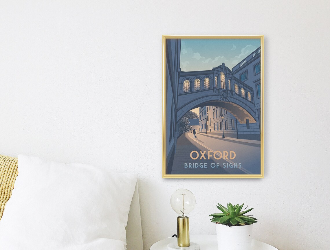 Oxford Bridge Of Sighs Travel Poster, Architecture Print - Image 3