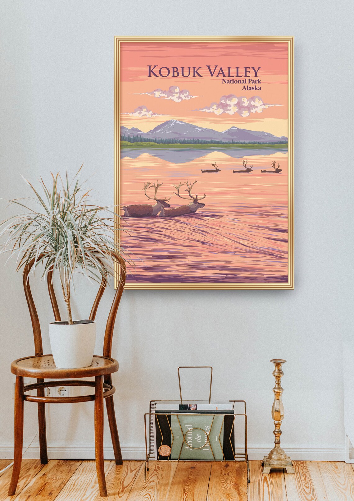 Kobuk Valley National Park Poster Alaska Usa Kobuk River Caribou Migration Kobuk Sand Dunes Vintage Travel Print Retro Wall Art Gift - Image 2