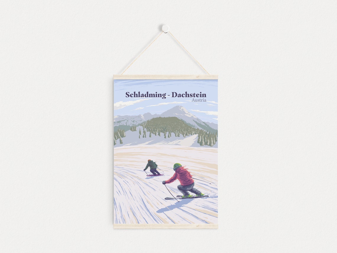 Schladming Dachstein Austria Ski Resort Vintage Travel Art Poster - Image 4