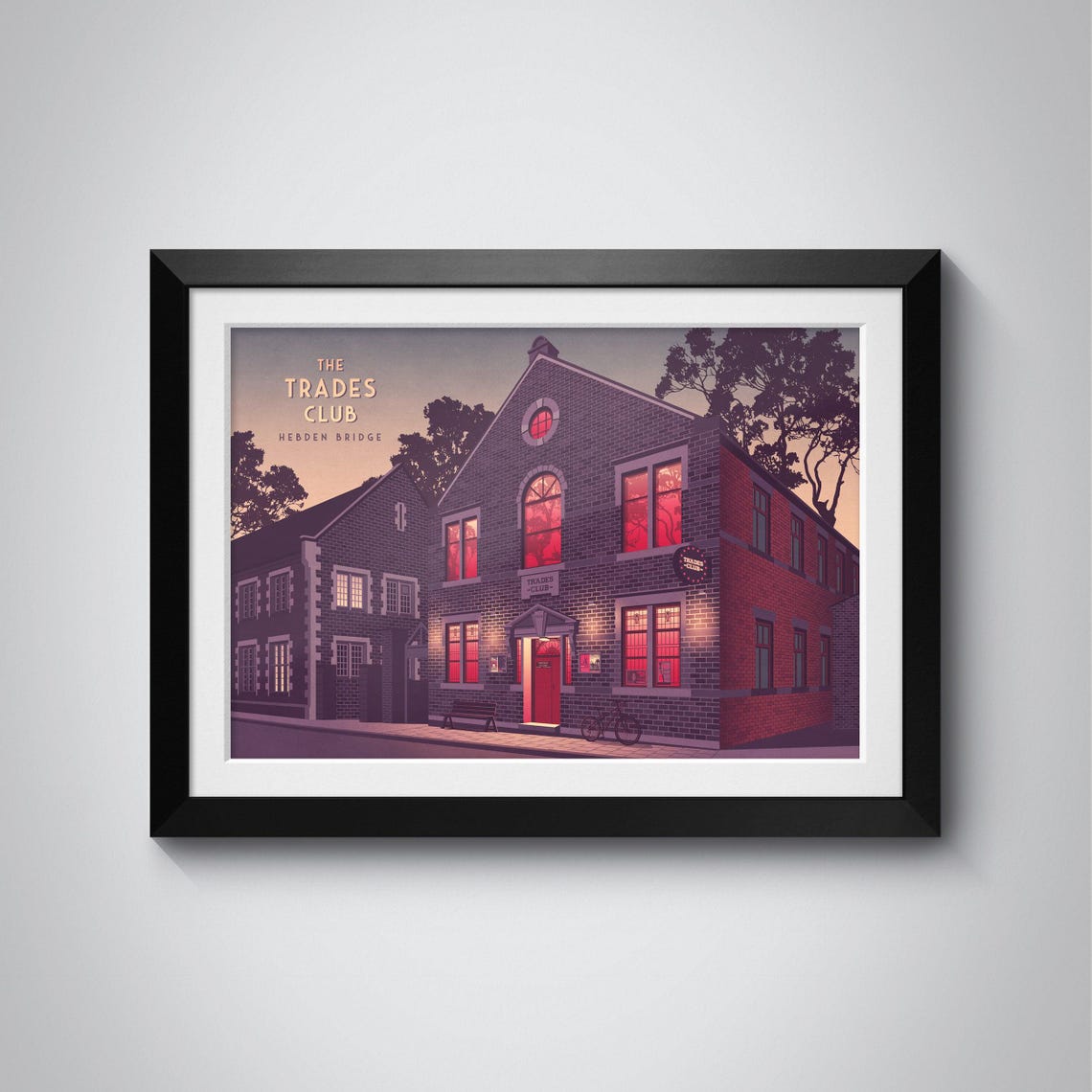 The Trades Club Hebden Bridge Iconic Live Music Venue Travel Poster