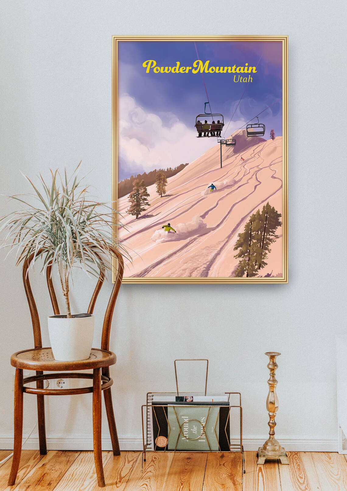 Powder Mountain Ski Resort Utah Vintage Travel Poster - Image 2
