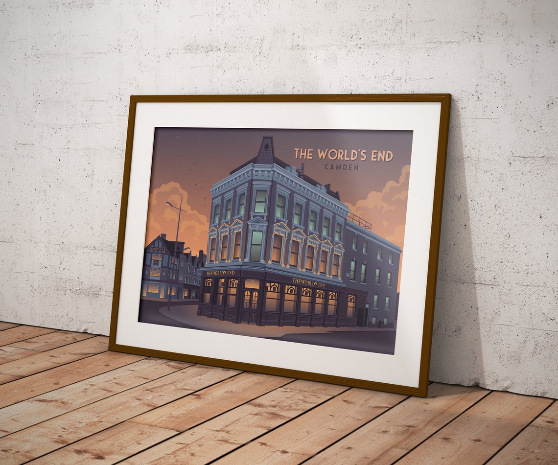 Worlds End Camden Poster Camden Town London Travel Poster Iconic Music Venue London Architecture Underworld Rock Music Heavy Metal - Image 3