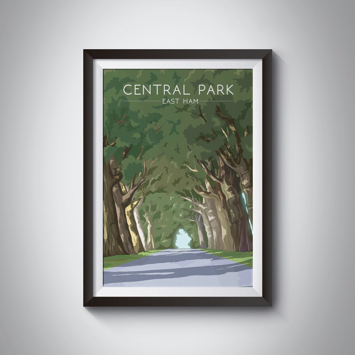Central Park East Ham Tree Avenue Vintage London Park Poster