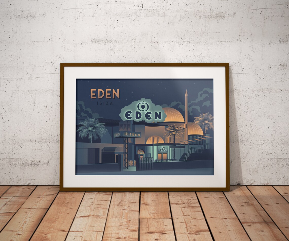 Eden Nightclub Ibiza Vintage Travel Poster - Image 4