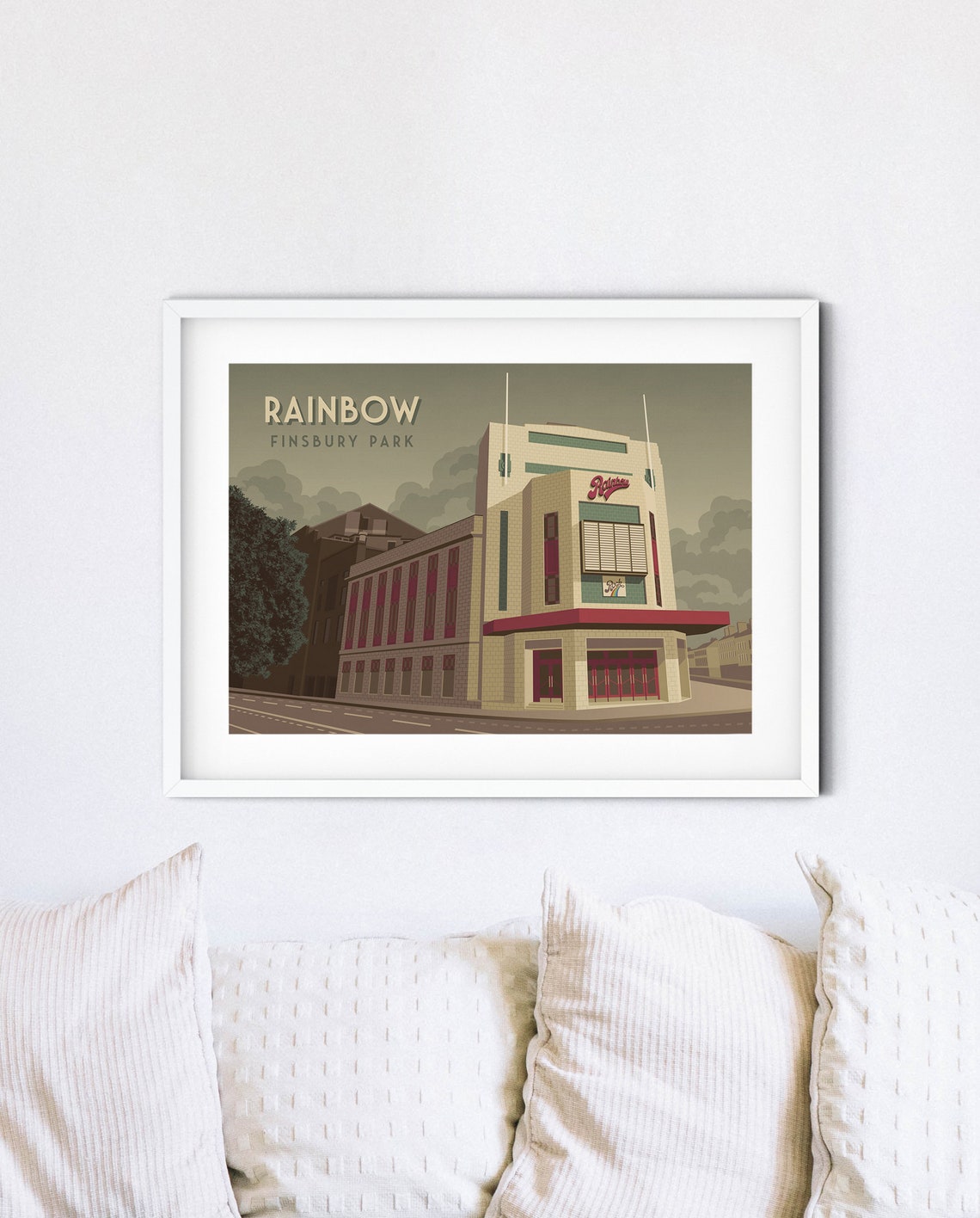 Rainbow Finsbury Park London Poster Rainbow Theatre Music Venue London Architecture The Beatles Vintage Travel Print Art Deco Building - Image 4