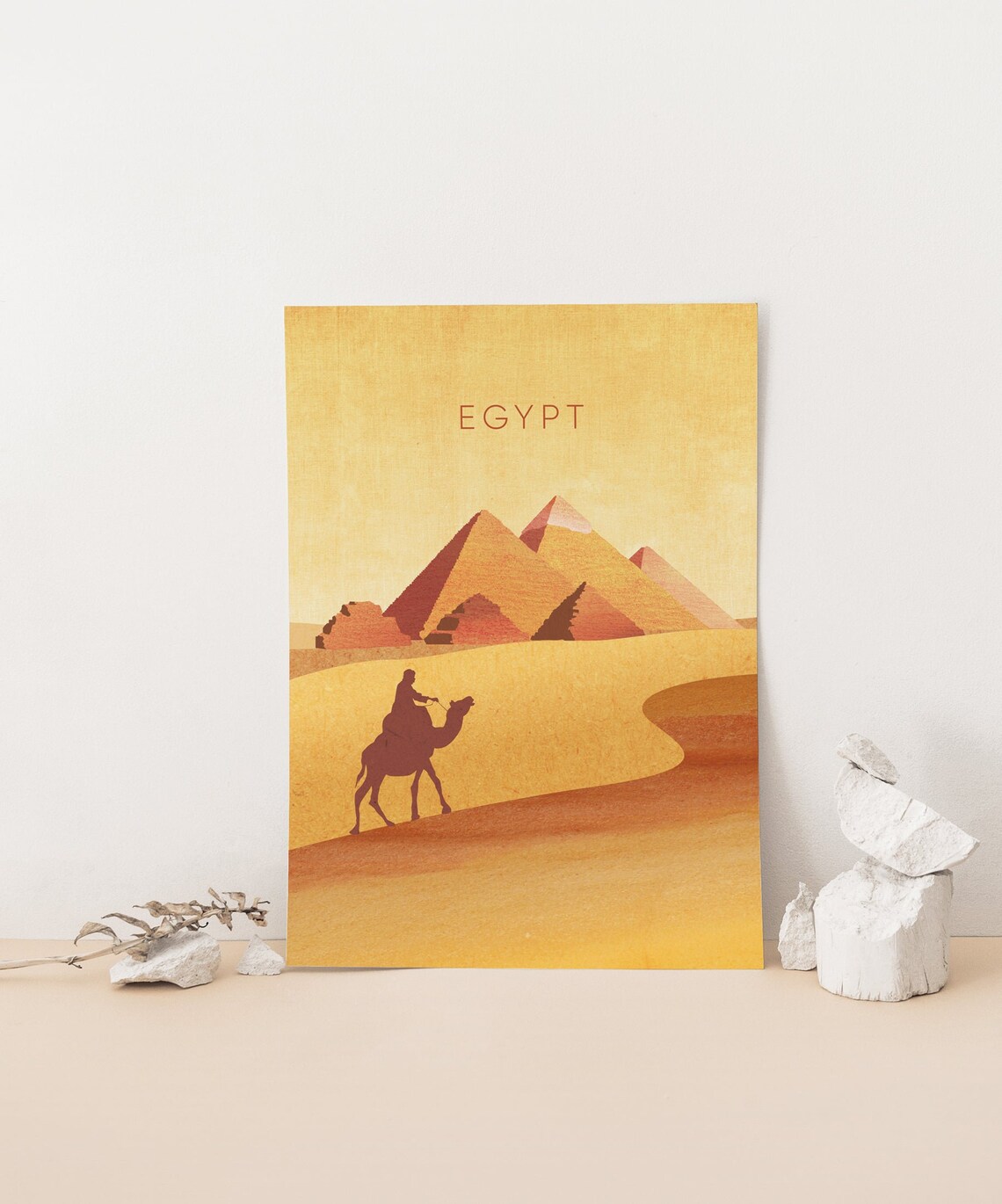 Egypt Great Pyramids of Giza Camel Desert Sunset Travel Poster - Image 4