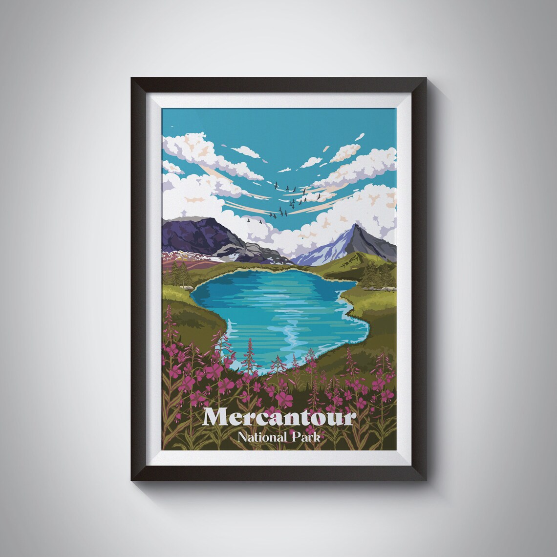 Mercantour National Park Alpine Lake Wildflowers France Poster
