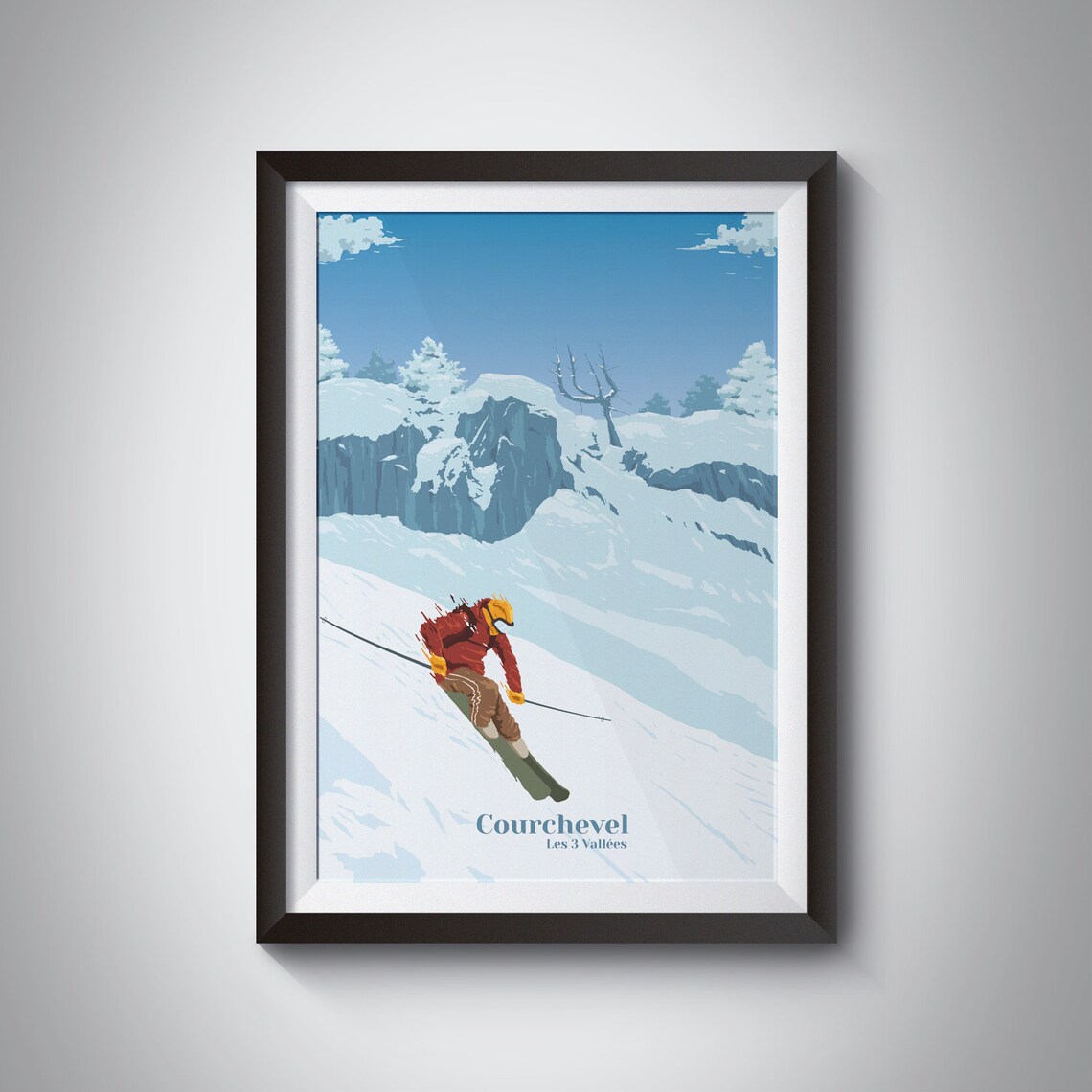 Courchevel Vintage Ski Resort Travel Poster