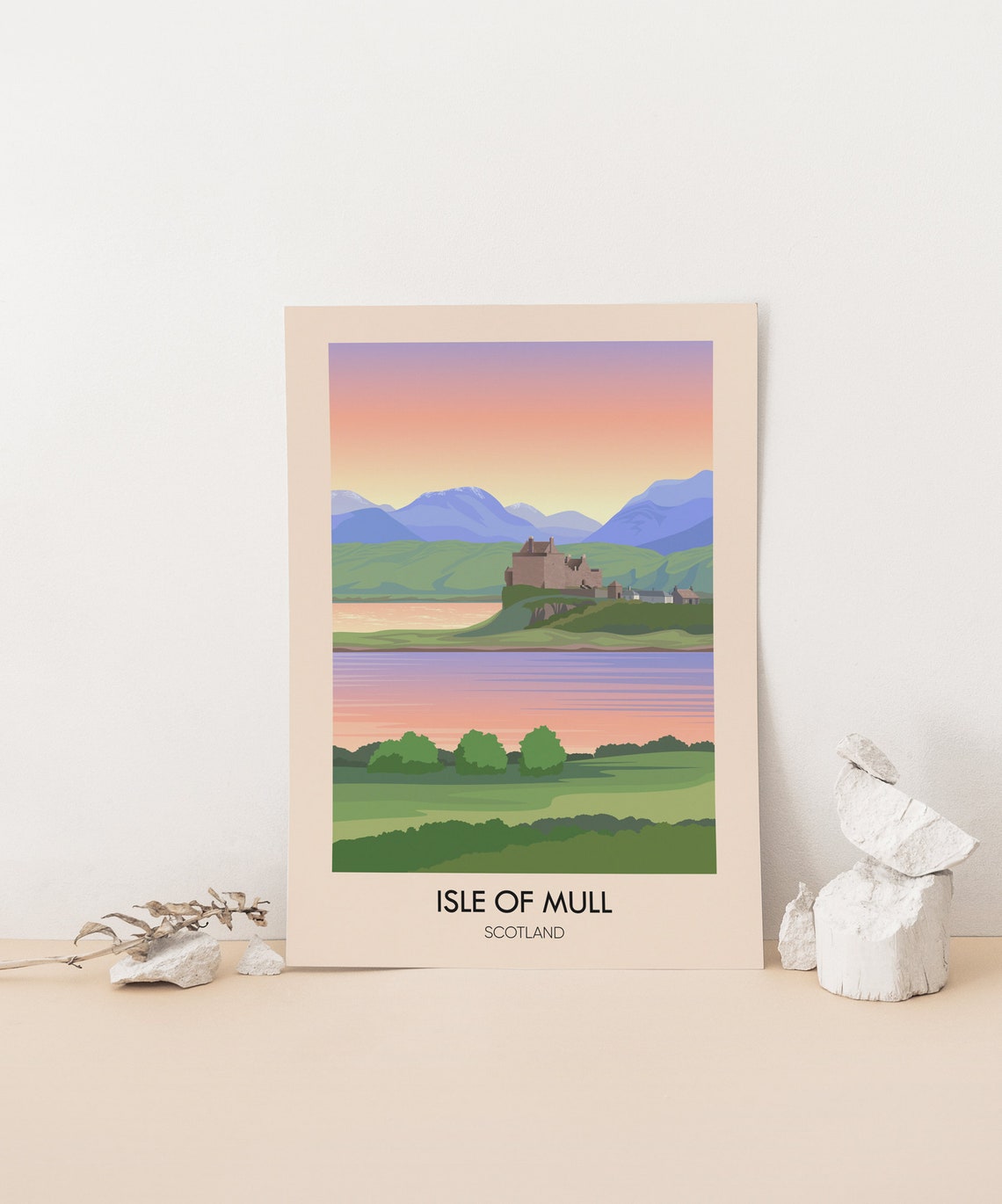 Isle Of Mull Sunset Vintage Scottish Island Castle Travel Poster - Image 4