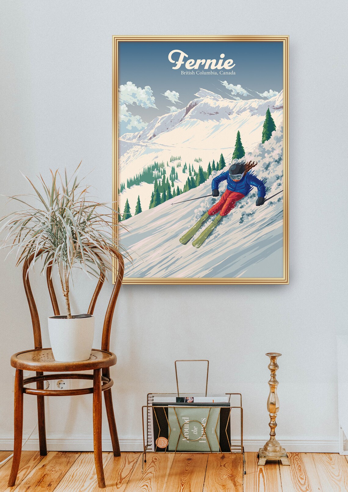 Fernie Ski Resort Vintage Travel Poster, British Columbia - Image 2