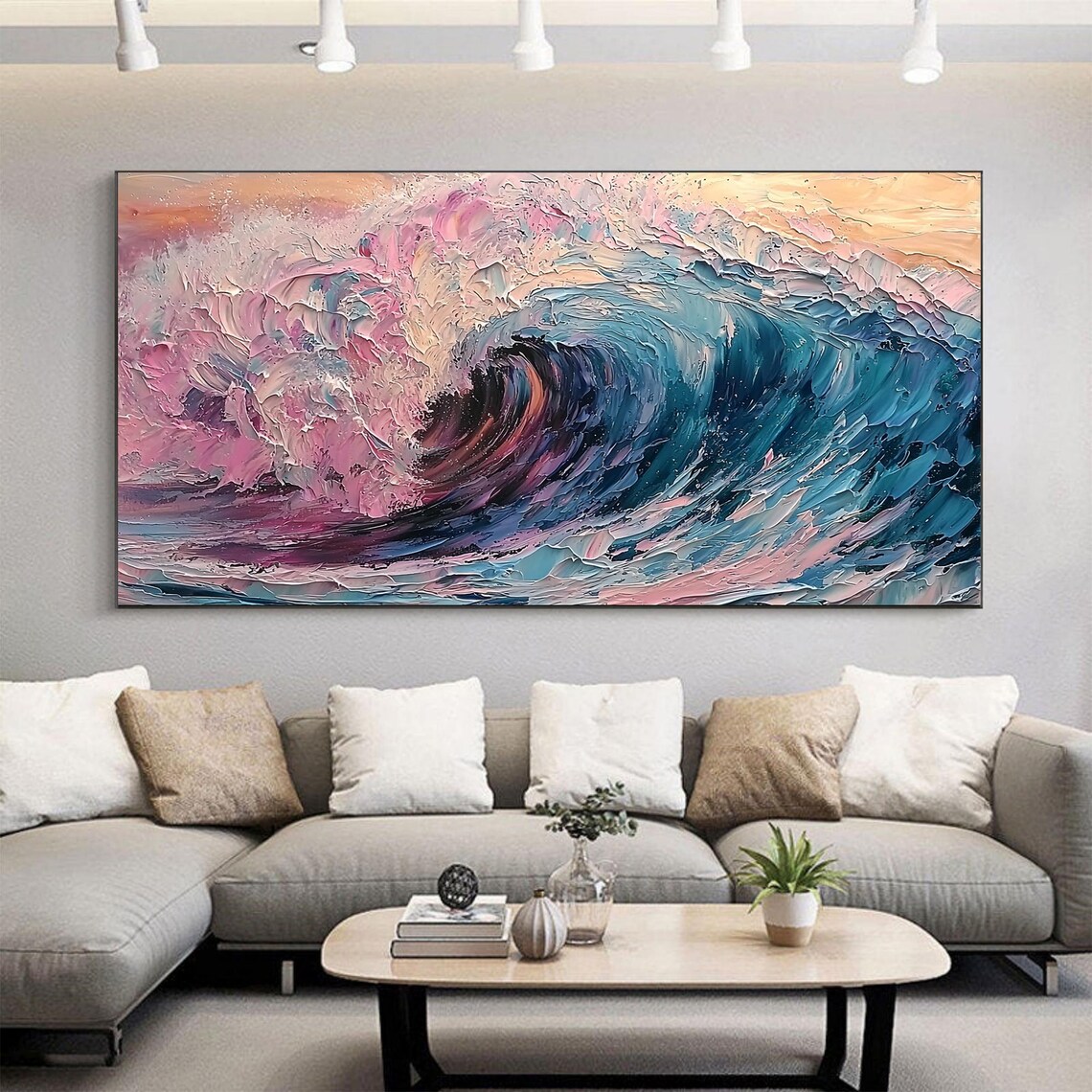 Ocean Wave Oil-Painting-Style Art Print, Coastal Decor - Image 5