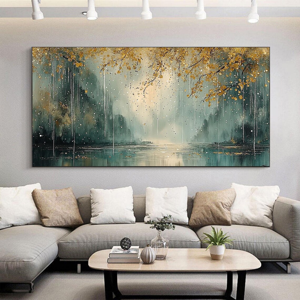 Abstract Forest River Autumn Landscape Wall Art Print