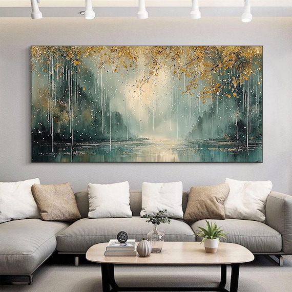 Abstract Forest River Autumn Landscape Wall Art Print