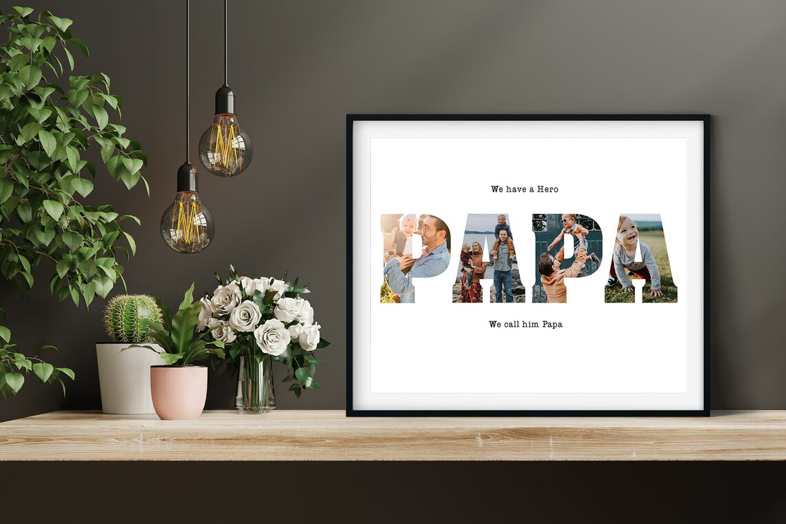 Papa Photo Collage Personalized Fathers Day Gift - Image 2