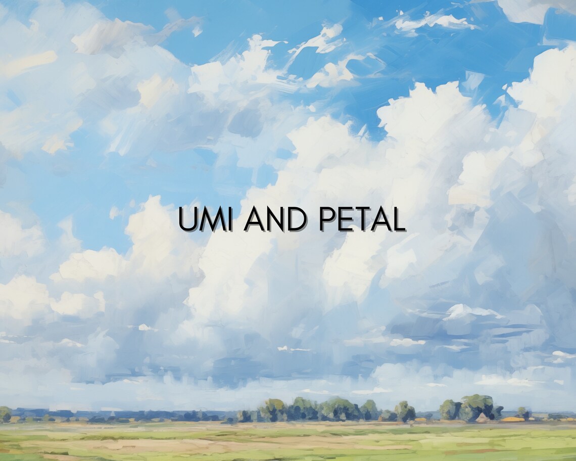 Summer Meadow White Cumulus Clouds Big Blue Sky Countryside Poster - Image 2