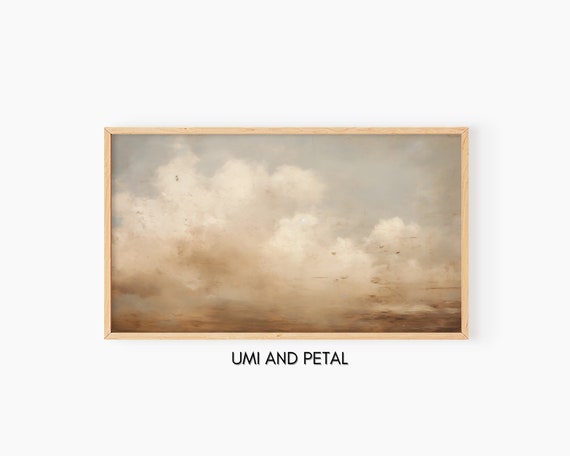 Abstract Landscape Frame Tv Art Vintage Moody Clouds Oil Painting Instant 169 Screensaver Sky Oil Painting