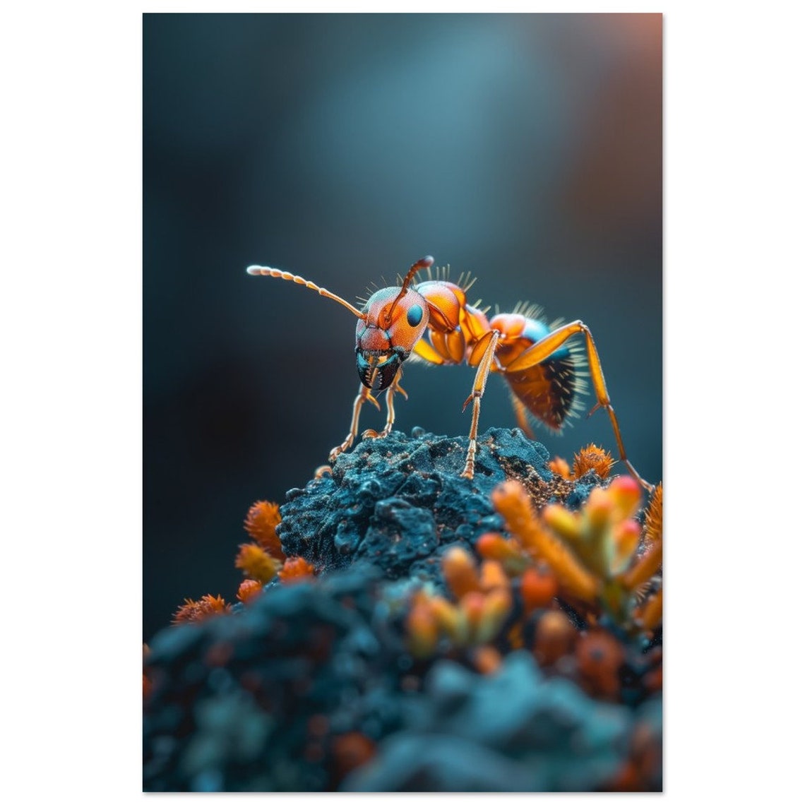 Orange Ant Macro Photography Close Up Insect Wildlife Wall Poster - Image 4