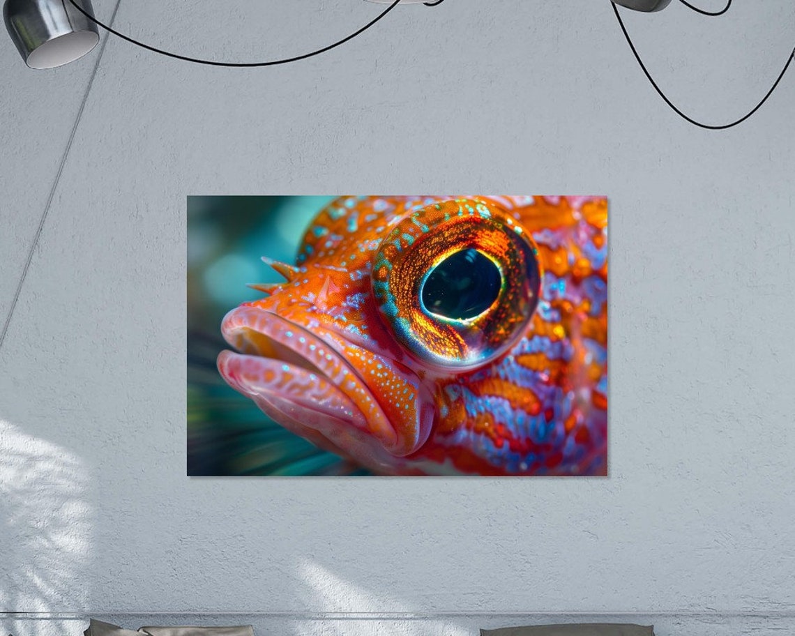 Colorful Coral Reef Fish Close Up Vibrant Eye Macro Underwater Poster - Image 3