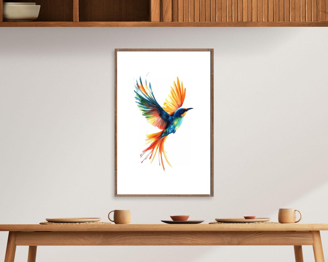 Minimalist Painted Bird Art Print - Image 5