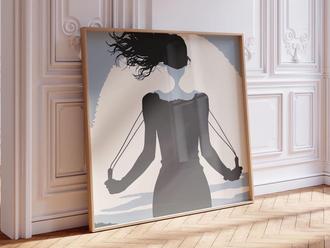 Jump Rope Woman Silhouette Sunset Fitness Motivational Wall Art - Image 2