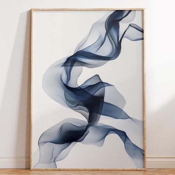 Ethereal Silk Abstract, Japandi Minimalist Poster