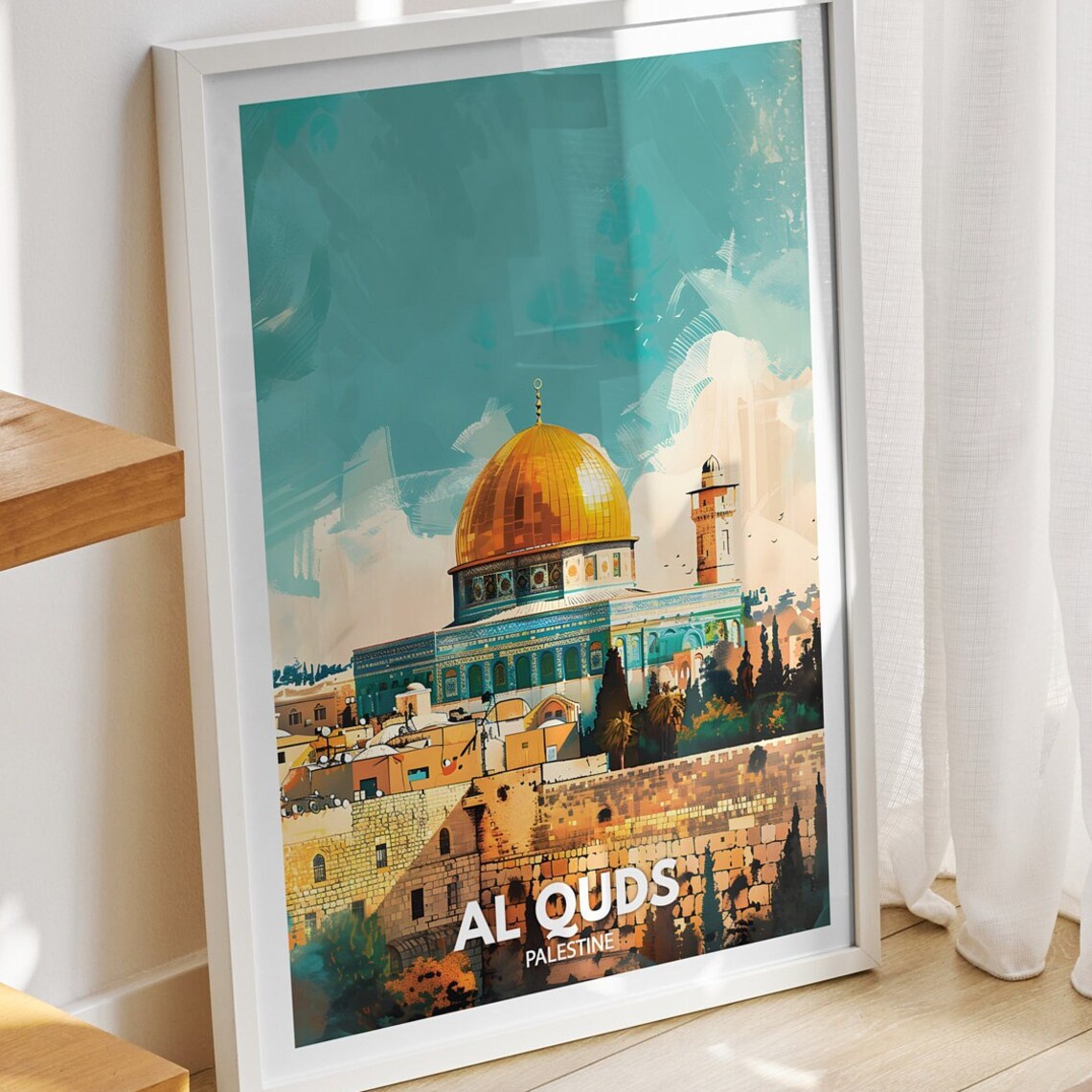 Al Quds Art Print Palestine Al Quds Travel Poster Palestine Travel Poster Palestine Cityscape Wall Unique City Decor