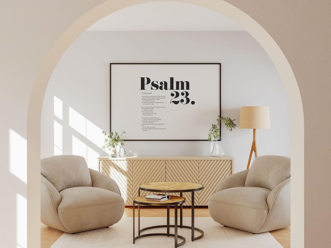 Psalm 23 Landscape Scripture Art Print for Home - Image 2