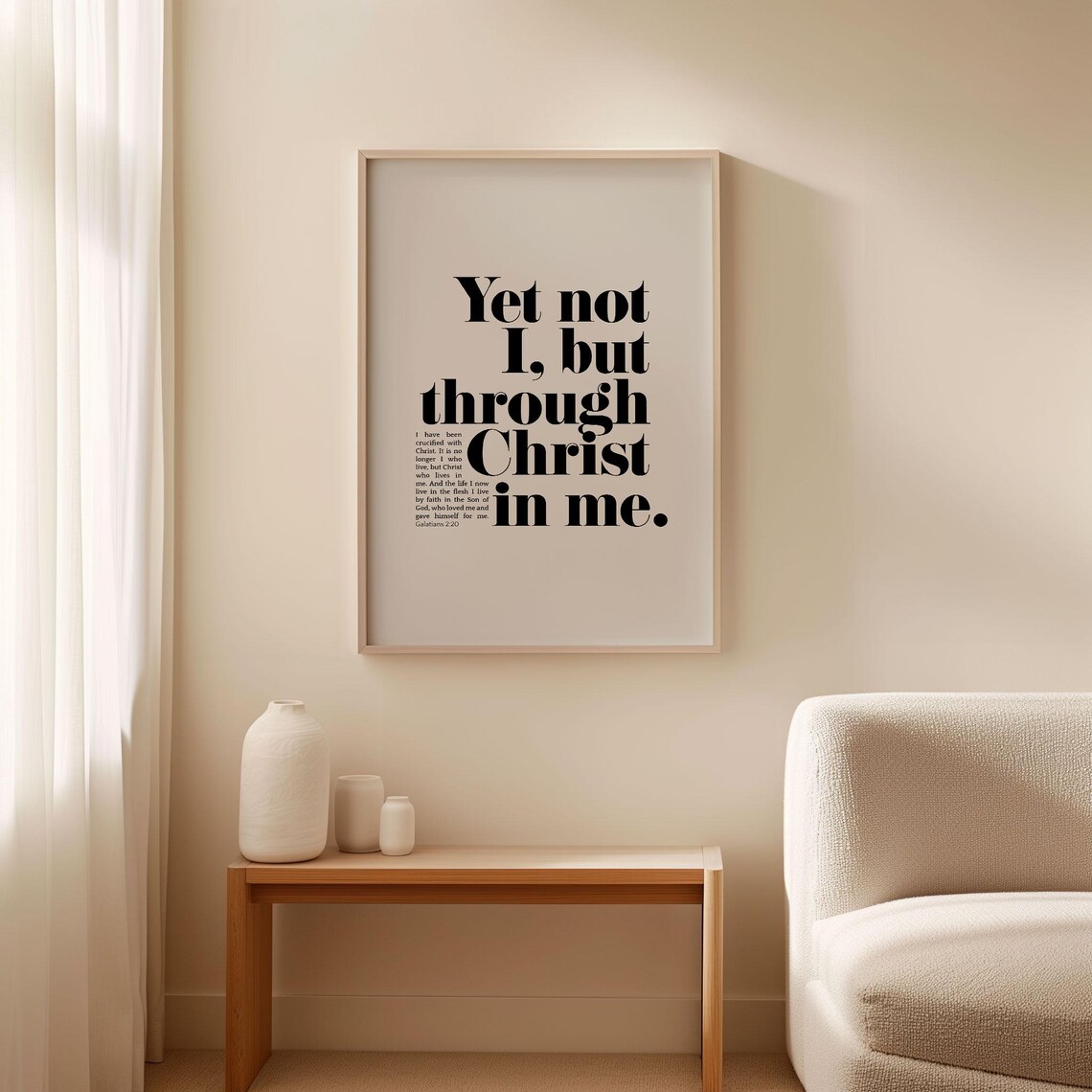 Yet Not I, Through Christ in Me Christian Art Print - Image 3