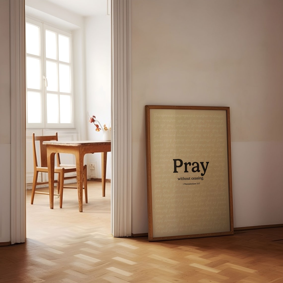 1 Thessalonians 5 17 Pray Without Ceasing Elegant Layered Poster - Image 2