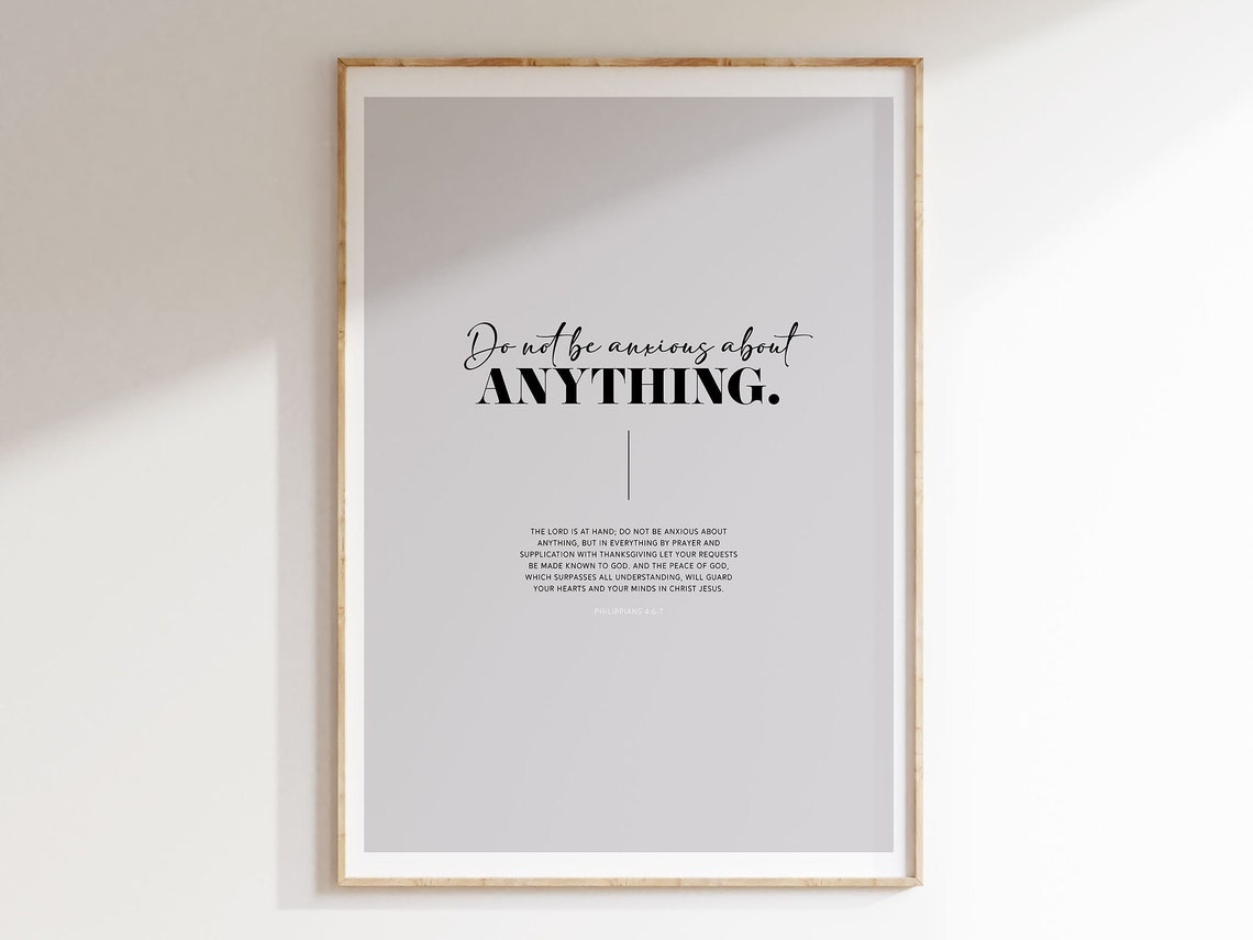Philippians 4:6 Do Not Be Anxious About Anything Bible Verse Poster - Image 6