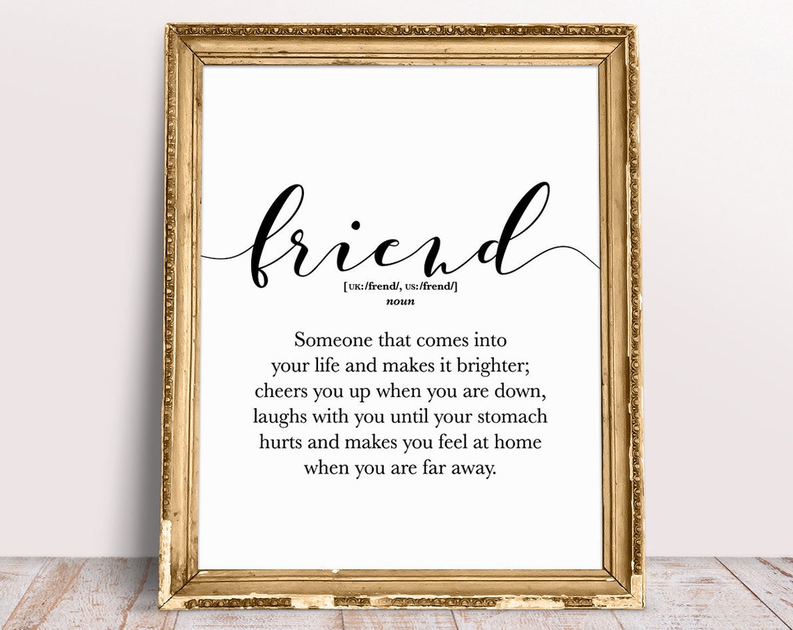 Friend Definition Dictionary Style Sentimental Friendship Poster
