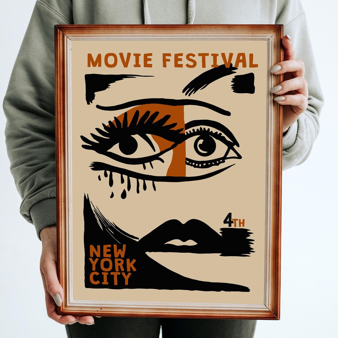 Retro Movie Festival Poster Nyc Art Print Vintage Film Festival Wall Art Nyc Graphic Design Mid Century Modern Art Cinematic Poster