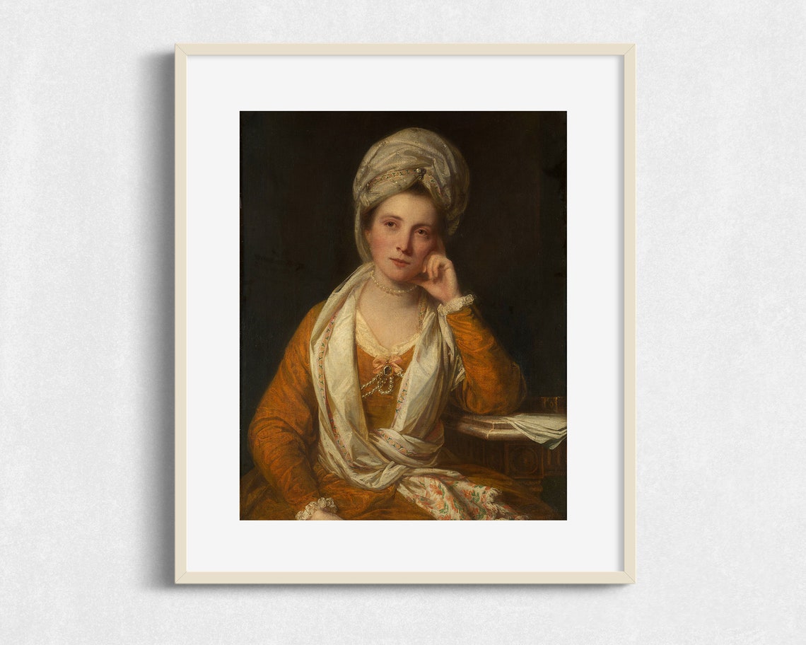 Vintage Portrait Painting Antique Portrait Of Woman In Turban Art Print - Image 2