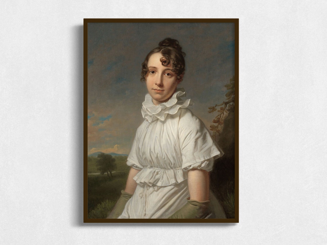 Portrait Of Alberta Vintage Antique Portrait Of Woman Artwork Wall Art Oil Painting