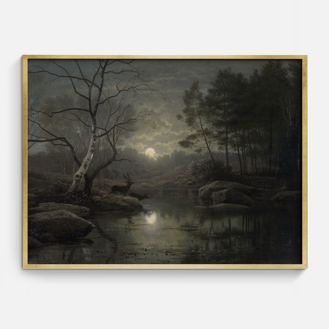 Full Moon Gothic Halloween Art Print, Samhain
